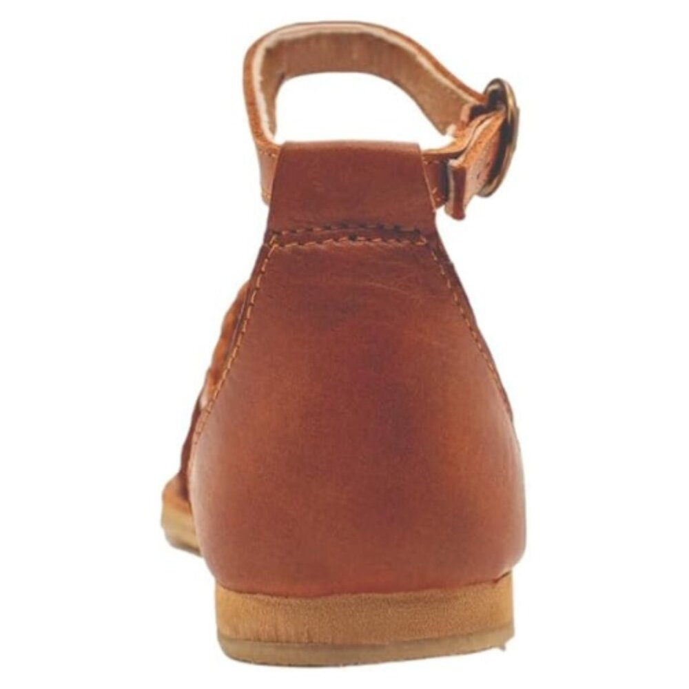 Women's Sayulita Flat Leather Sandal Huarache Size 6, COGNAC, Made in Mexico - Picture 6 of 9